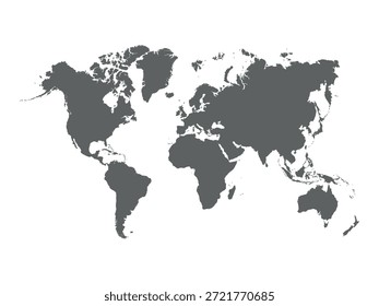 Ilustração de um mapa de mundo cinza 
