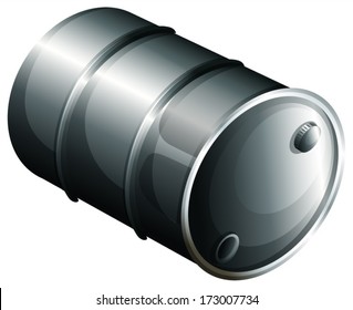 Illustration of a gray oil barrel on a white background