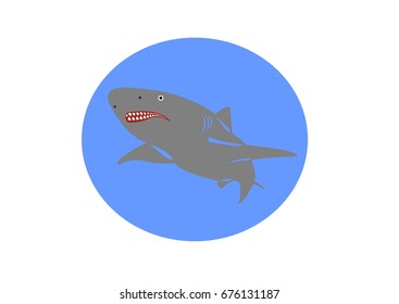 Illustration of a gray shark icon
