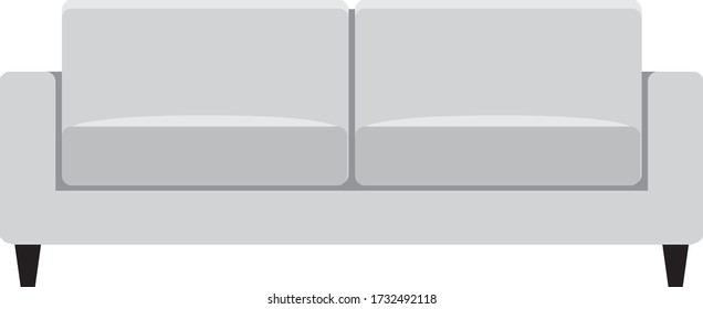 Illustration of a gray sofa.