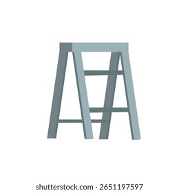 Illustration of a Gray Step Ladder flat