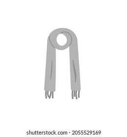 illustration of a gray winter and autumn scarf. accessories or attributes. flat cartoon style. vector design