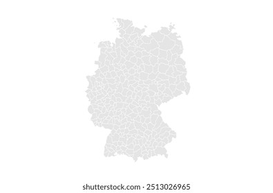 Illustration of a Grayish gray tones Map of Germany.