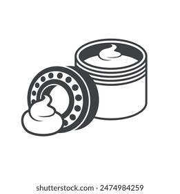 illustration of grease, grease is a lubricant with high viscosity.