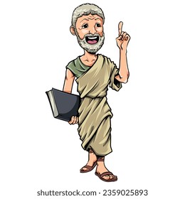 illustration a grece ancient philosopher explain a something 