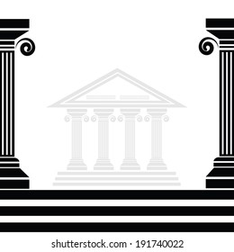  illustration with greek columns for your design