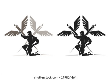 Illustration of the Greek God Hermes with wings on his ankles