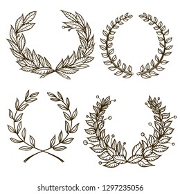 Illustration with greek wreaths.