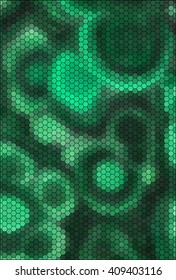 ilustración con fondo abstracto verde de hexágonos