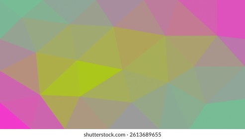 Illustration of green abstract triangle polygonal modern multicolor background