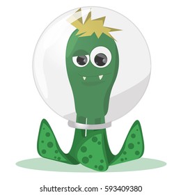 illustration of a green alien 