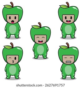 The Illustration of Green Apple Fruit Emoji