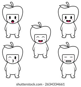 The Illustration of Green Apple Fruit Emoji