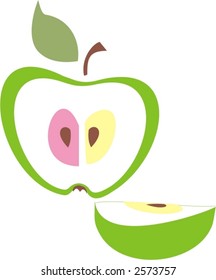 Illustration, green apple .logo