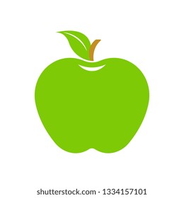 Illustration of an green apple. The logotype for your company or fruit symbol for your projects.