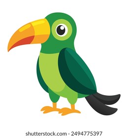 Ilustración de aracari verde aislado