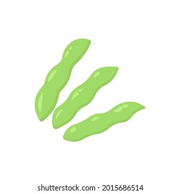 ilustración de frijol verde o soja verde. locos. producto agrícola. estilo de dibujos animados planos. elementos de diseño vectorial