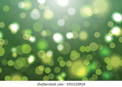 Illustration of green bokeh abstract background