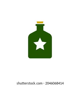 illustration of a green bottle with a star symbol inside.