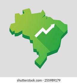 Illustration of a green  Brazil map with a graph