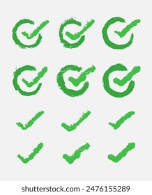 Illustration of Green Brushstroke Checkmarks