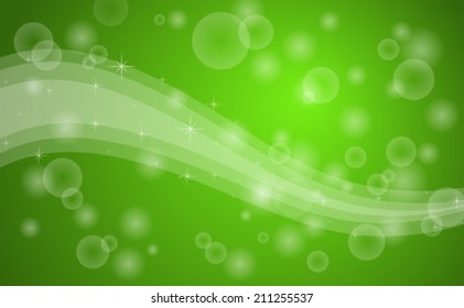 Illustration of green bubbles background