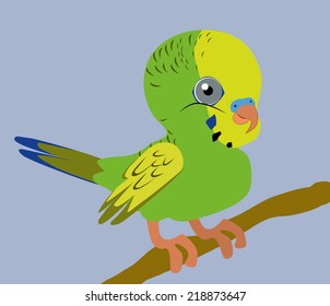 An Illustration of a green budgie