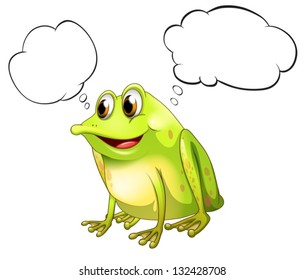 Illustration of a green bullfrog with empty callouts on a white background
