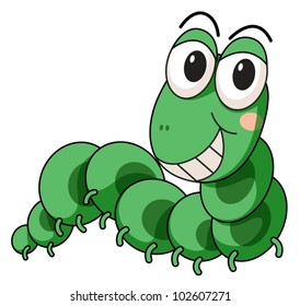 Ilustración de una oruga verde