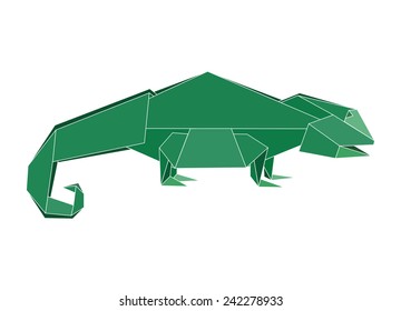 Illustration of green chameleon