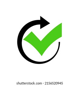 Illustration of a green check mark isolated on a white background.