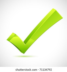 illustration of green check mark on isolated background