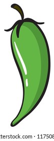 illustration of a green chili on a white background