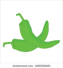 ilustración de chiles verdes tumbados