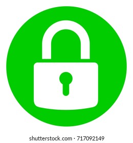 Illustration of green circle padlock icon