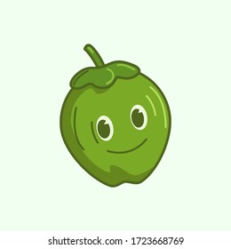 Illustration of Green Coconut, fresh and natural with a green color