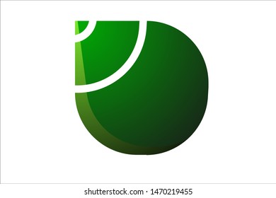 illustration of green coconut icon.