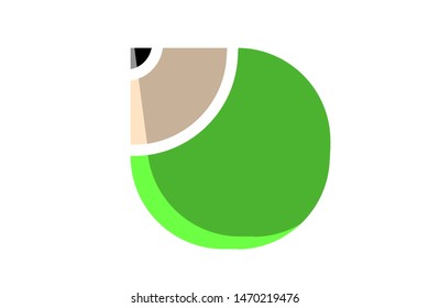 illustration of green coconut icon.