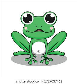 Illustration of green colored frog.