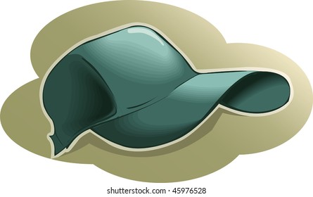 Illustration of green colour cotton babies cap	