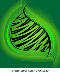 Illustration of green colour DNA model	