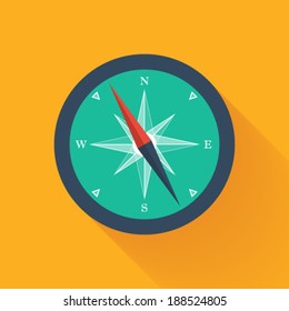 Illustration of Green compass circle icon
