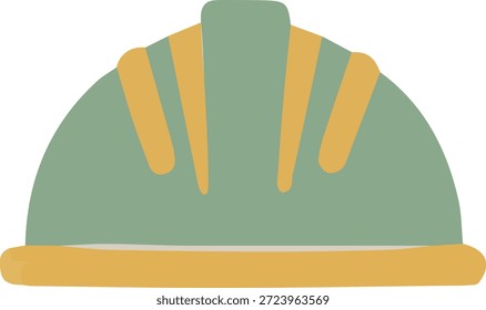 Ilustración de un casco verde del trabajador de la construcción