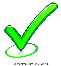 illustration of green design check mark icon