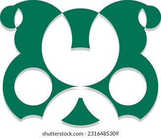 illustration of green dog logo vector