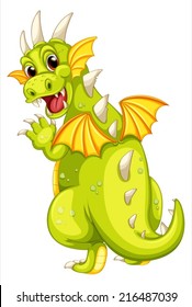 Illustration of a green dragon