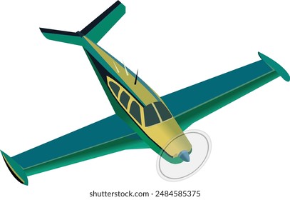 illustration of a green dragonfly type passenger plane