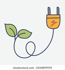 Illustration of Green Energy Hand Drawn