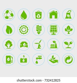 Illustration Of Green Environmental Friendly Icons