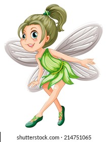 Illustration of a green fairy